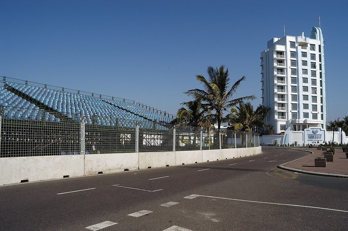 The grandstands for the A1 Grand Prix to be held at the end of February and the new Suncoast Hotel.