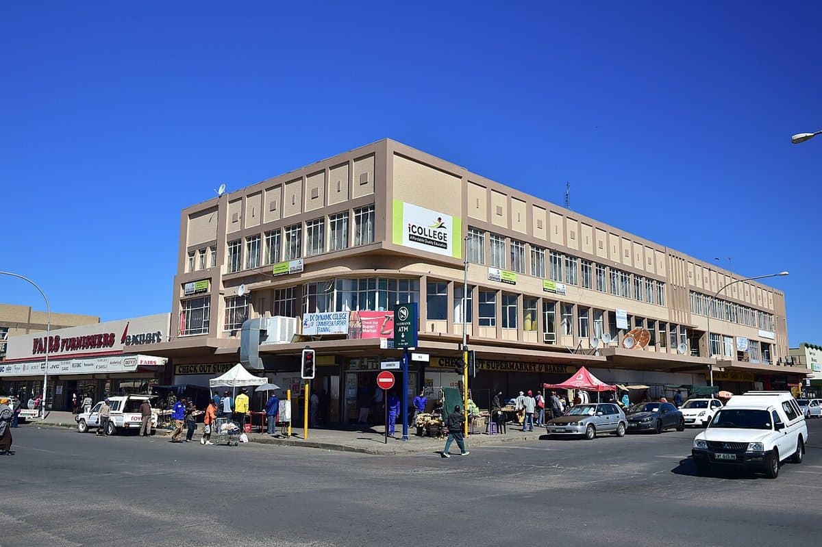 Mahikeng town.