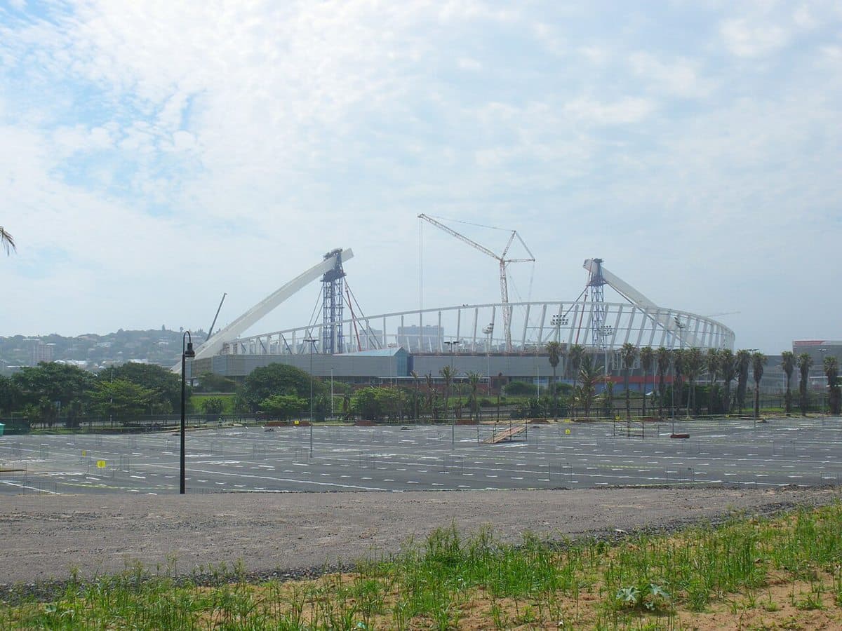 Moses Mabhida Stadium under construction, Durban, South Africa